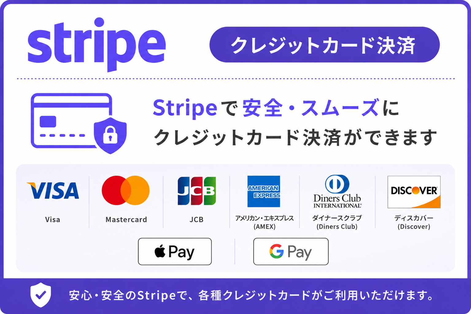 ココカノ福岡のStripeオンライン決済（Visa・Mastercard・JCB・American Express・Diners Club・Discover・Apple Pay・Google Pay対応）